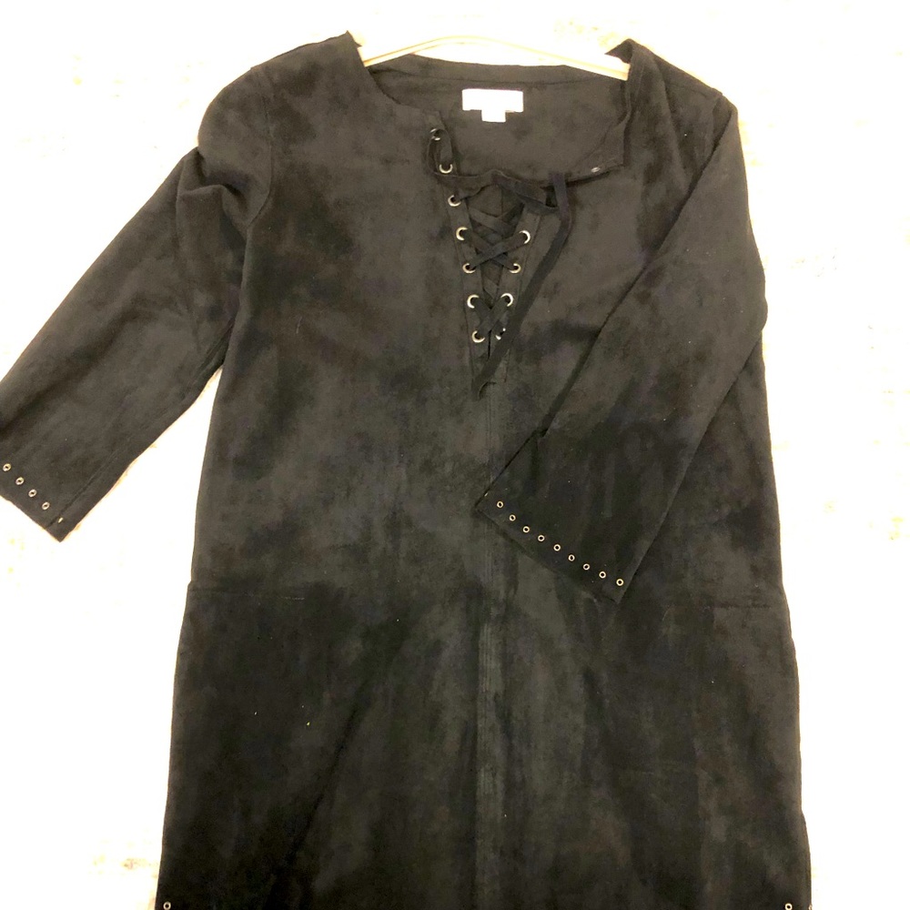 Knee Length Velvet brand Suede Like dress